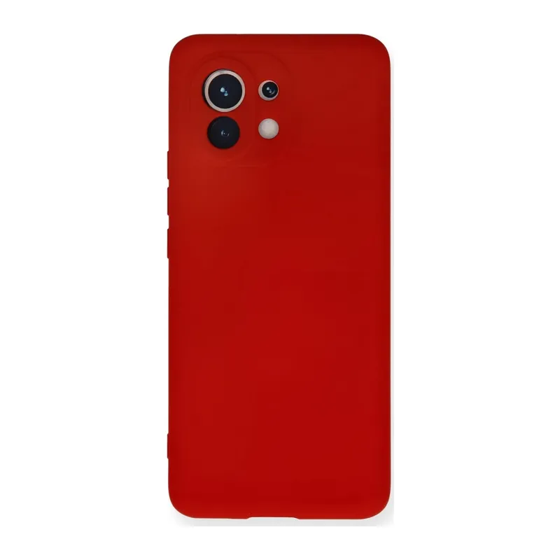 Xiaomi Mi 11 Uyumlu Kılıf Nano içi Kadife Silikon - Kırmızı