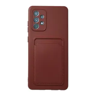 Samsung Galaxy A72 Uyumlu Kılıf Kelvin Kartvizitli Silikon - Bordo