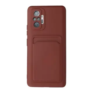 Xiaomi Redmi Note 10 Pro Uyumlu Kılıf Kelvin Kartvizitli Silikon - Bordo