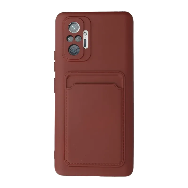 Xiaomi Redmi Note 10 Pro Uyumlu Kılıf Kelvin Kartvizitli Silikon - Bordo