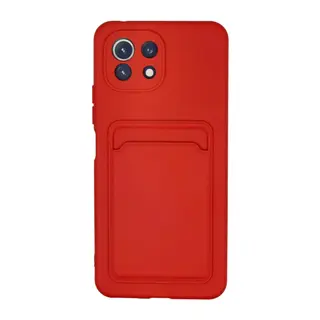 Xiaomi Mi 11 Uyumlu Kılıf Kelvin Kartvizitli Silikon - Kırmızı