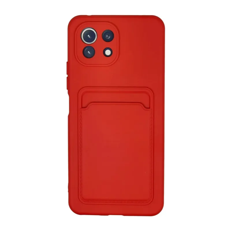 Xiaomi Mi 11 Uyumlu Kılıf Kelvin Kartvizitli Silikon - Kırmızı
