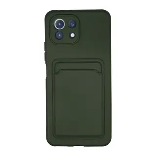 Xiaomi Mi 11 Uyumlu Kılıf Kelvin Kartvizitli Silikon - Koyu Yeşil