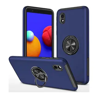 Samsung Galaxy A01 Core Uyumlu Kılıf Elit Yüzüklü Kapak - Lacivert
