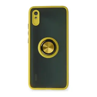 Xiaomi Redmi 9A Uyumlu Kılıf Montreal Yüzüklü Silikon Kapak - Sarı