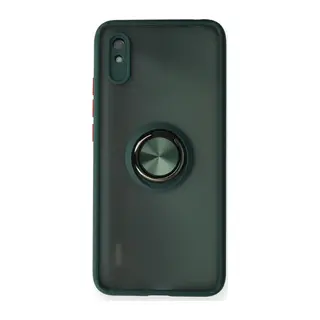 Xiaomi Redmi 9A Uyumlu Kılıf Montreal Yüzüklü Silikon Kapak - Yeşil