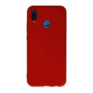 Huawei P20 Lite Kılıf Nano içi Kadife Silikon - Kırmızı