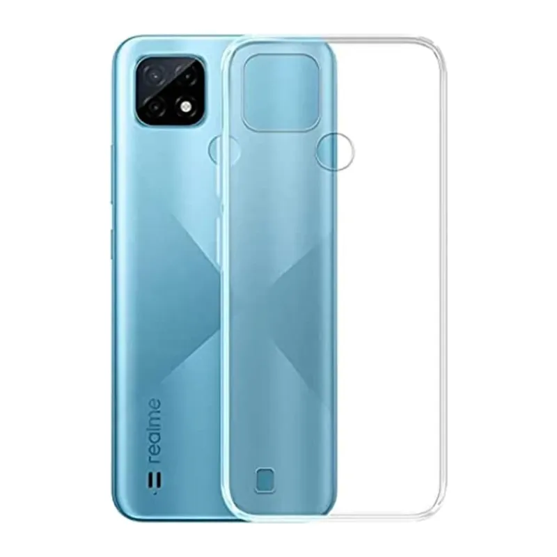 Realme C21 Uyumlu Kılıf Deluxe 2mm Şeffaf Silikon - Şeffaf