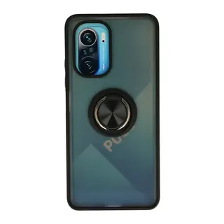 Xiaomi Redmi K40 Uyumlu Kılıf Montreal Yüzüklü Silikon Kapak - Siyah
