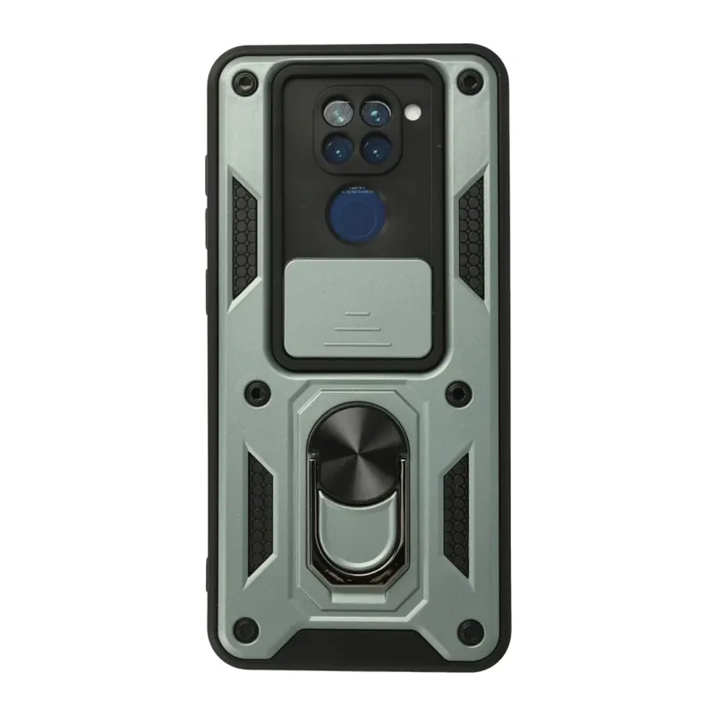 Xiaomi Redmi Note 9 Uyumlu Kılıf Pars Lens Yüzüklü Silikon - Yeşil
