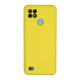 Realme C21 Uyumlu Kılıf Nano içi Kadife Silikon - Sarı