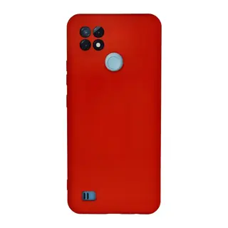 Realme C21 Uyumlu Kılıf Nano içi Kadife Silikon - Kırmızı