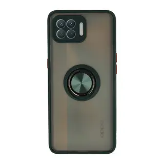 Oppo Reno 4 Lite Uyumlu Kılıf Montreal Yüzüklü Silikon Kapak - Yeşil