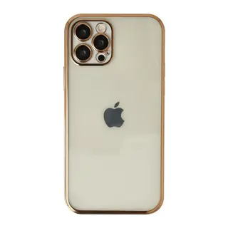 Apple iPhone 12 Pro Max Uyumlu Kılıf Lensli Silikon - Gold