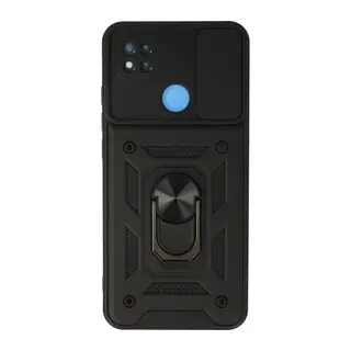 Xiaomi Redmi 9C Uyumlu Kılıf Pars Lens Yüzüklü Silikon - Siyah