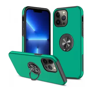 Apple iPhone 13 Pro Uyumlu Kılıf Elit Yüzüklü Kapak - Yeşil