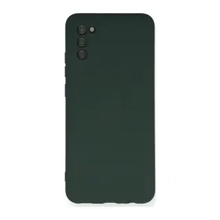 Samsung Galaxy A03S Uyumlu Kılıf Nano içi Kadife Silikon - Koyu Yeşil