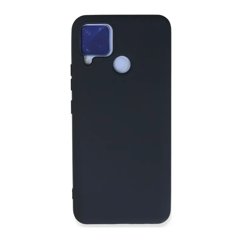Realme C15 Uyumlu Kılıf Nano içi Kadife Silikon - Lacivert