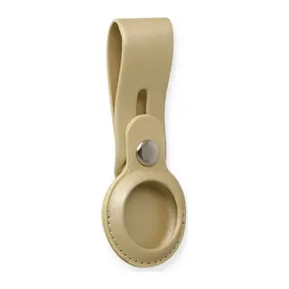 Airtag Askılı Deri Kılıf - Gold