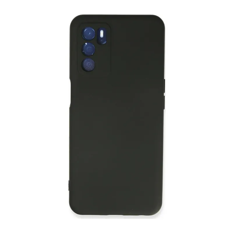 Oppo A16 Uyumlu Kılıf Nano içi Kadife Silikon - Siyah