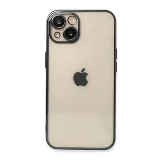 Apple iPhone 13 Uyumlu Kılıf Lensli Silikon - Siyah