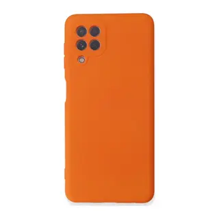 Samsung Galaxy A22 Uyumlu Kılıf Nano içi Kadife Silikon - Turuncu