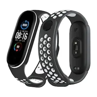 Xiaomi Mi Band 4 Spor Delikli Kordon - Siyah-Beyaz