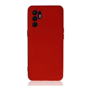 Oppo Reno 6 Uyumlu Kılıf Nano içi Kadife Silikon - Kırmızı