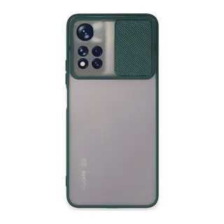 Xiaomi Redmi Note 11T Kılıf Palm Buzlu Kamera Sürgülü Silikon - Yeşil