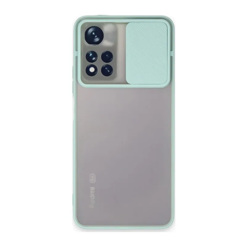Xiaomi Redmi Note 11T Kılıf Palm Buzlu Kamera Sürgülü Silikon - Turkuaz
