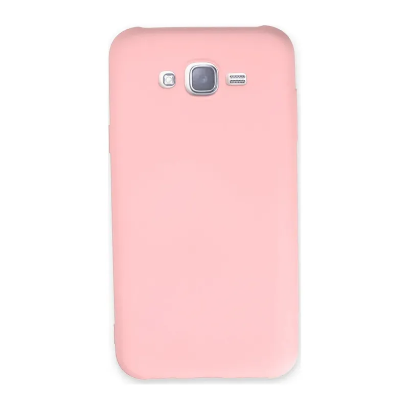 Samsung Galaxy J7 Uyumlu Kılıf Nano içi Kadife Silikon - Pudra