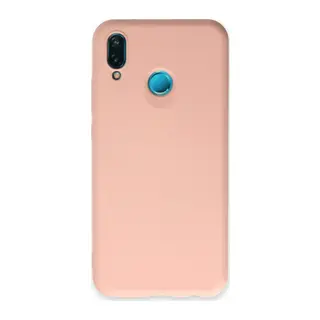 Huawei P20 Lite Kılıf Nano içi Kadife Silikon - Pudra