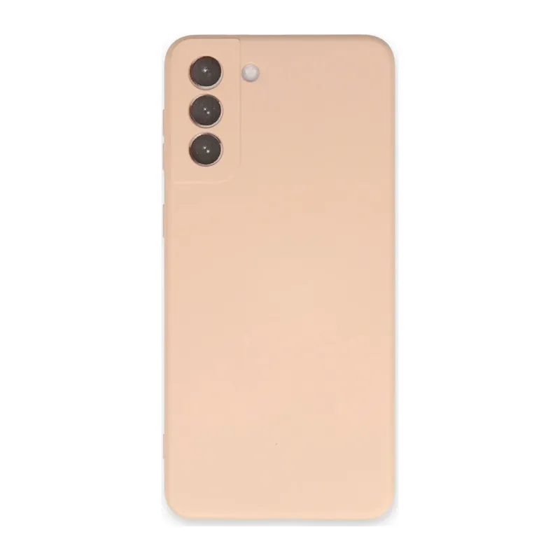 Samsung Galaxy S21 Plus Uyumlu Kılıf Nano içi Kadife Silikon - Pudra