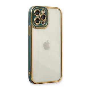 Apple iPhone 12 Pro Max Uyumlu Kılıf Liva Lens Silikon - Yeşil