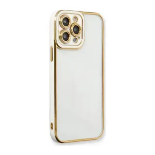 Apple iPhone 13 Pro Max Uyumlu Kılıf Liva Lens Silikon - Beyaz
