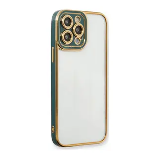 Apple iPhone 13 Pro Max Kılıf Liva Lens Silikon - Yeşil