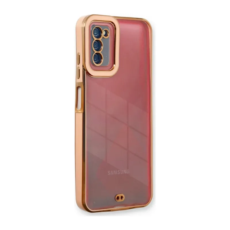 Samsung Galaxy A03S Uyumlu Kılıf Liva Lens Silikon - Rose
