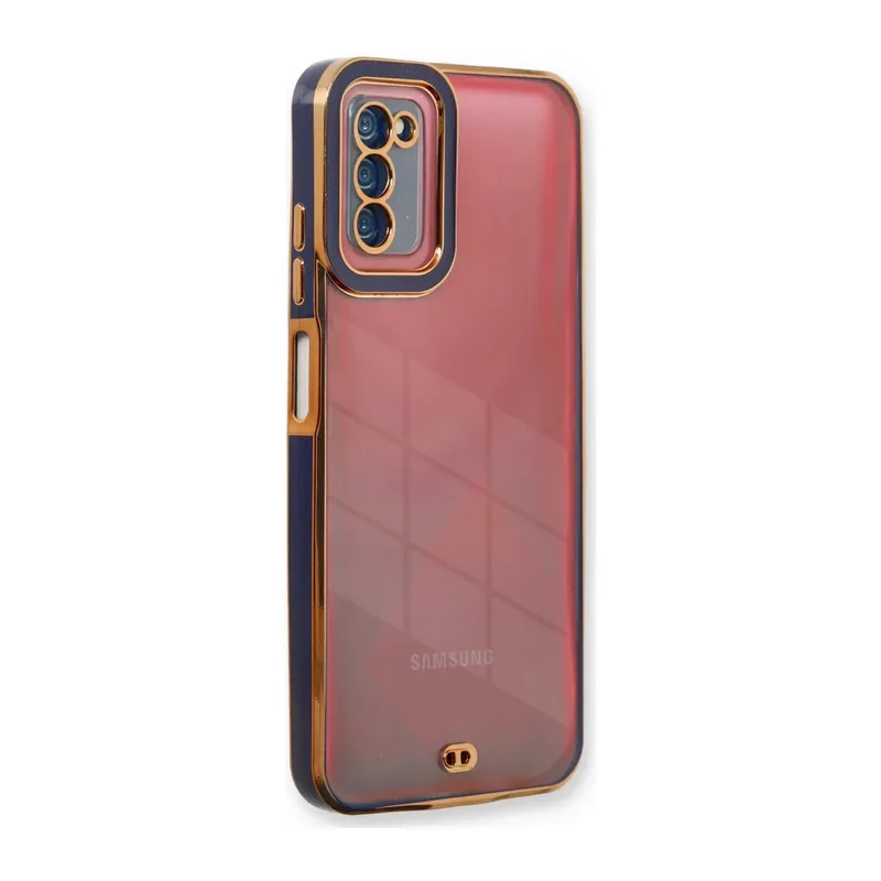 Samsung Galaxy A03S Uyumlu Kılıf Liva Lens Silikon - Mavi