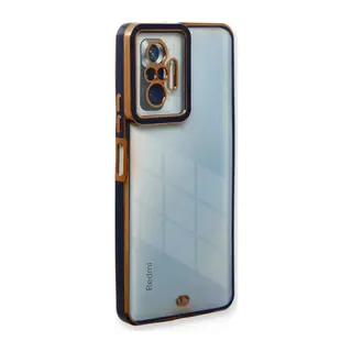 Xiaomi Redmi Note 10 Pro Uyumlu Kılıf Liva Lens Silikon - Mavi