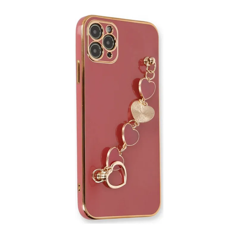 Apple iPhone 11 Pro Max Uyumlu Kılıf Esila Silikon - Kırmızı
