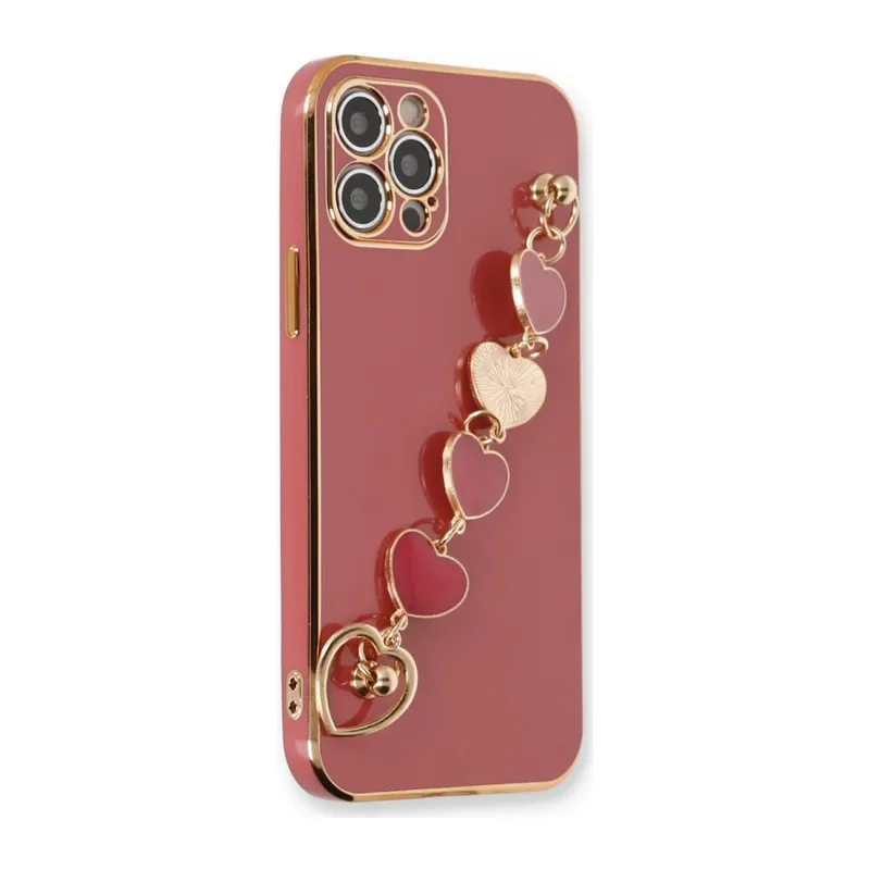 Apple iPhone 12 Pro Max Uyumlu Kılıf Esila Silikon - Kırmızı