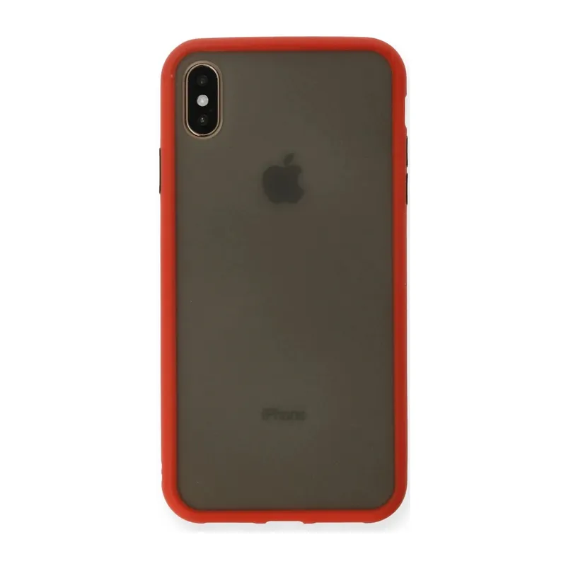 Apple iPhone XS Max Uyumlu Kılıf Montreal Silikon Kapak - Kırmızı
