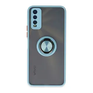 Vivo Y11S Kılıf Montreal Yüzüklü Silikon Kapak - Buz Mavi