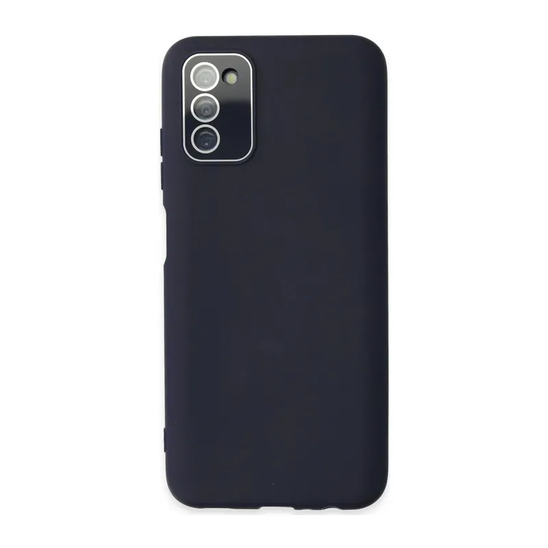 Samsung Galaxy A03S Uyumlu Kılıf Lansman Glass Kapak - Lacivert