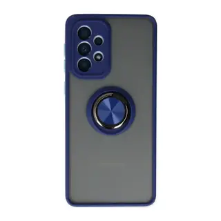 Samsung Galaxy A33 5G Uyumlu Kılıf Montreal Yüzüklü Silikon Kapak - Lacivert