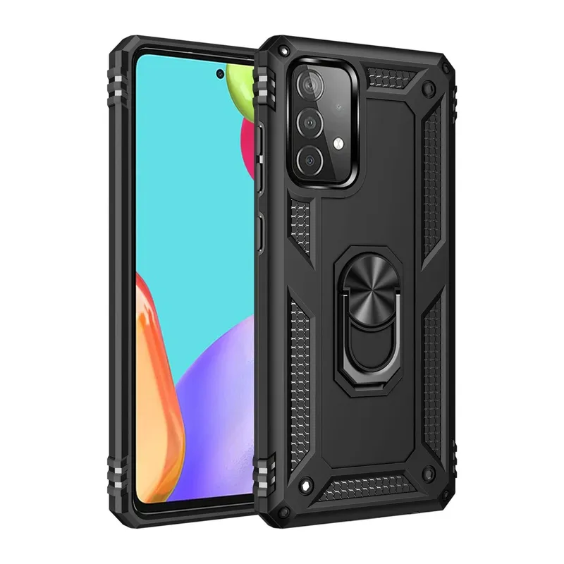 Samsung Galaxy A33 5G Uyumlu Kılıf Sofya Yüzüklü Silikon Kapak - Siyah