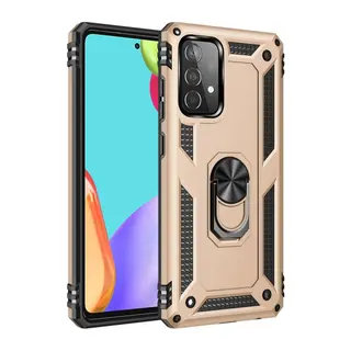 Samsung Galaxy A53 5G Uyumlu Kılıf Sofya Yüzüklü Silikon Kapak - Gold