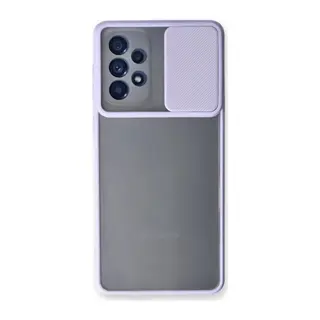 Samsung Galaxy A53 5G Uyumlu Kılıf Palm Buzlu Kamera Sürgülü Silikon - Lila