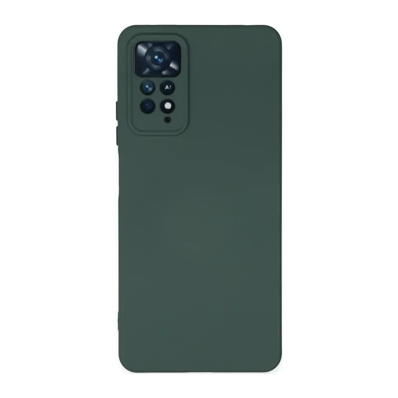 Xiaomi Redmi Note 11 Pro Uyumlu Kılıf Nano içi Kadife Silikon - Koyu Yeşil