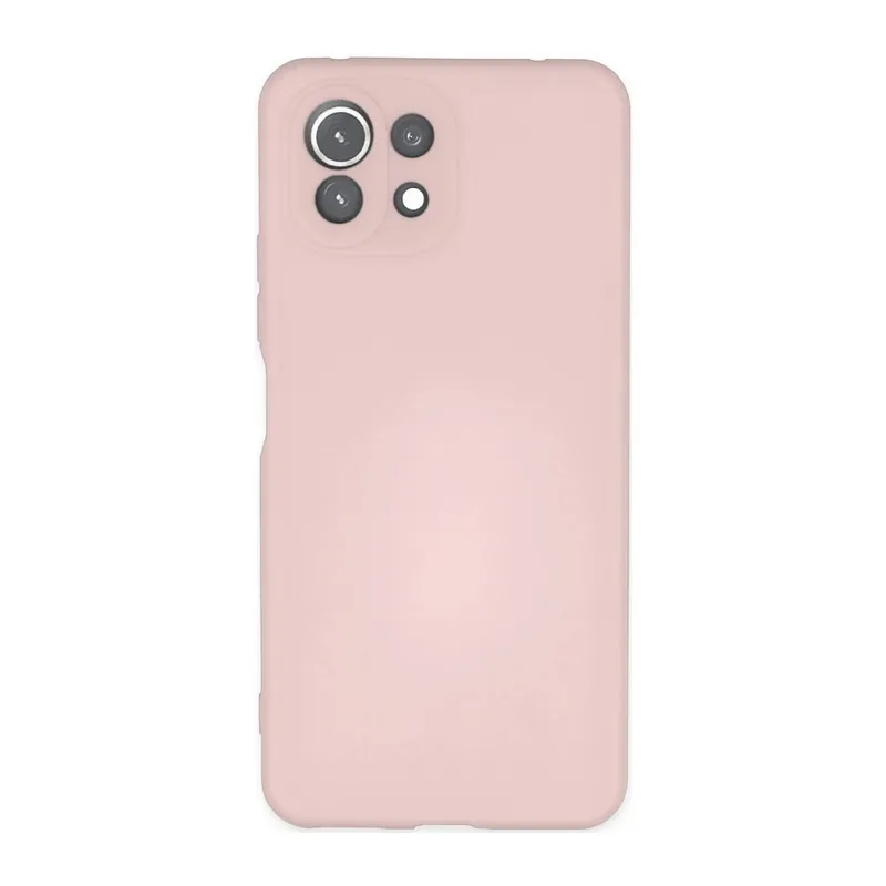 Xiaomi Uyumlu Mİ 11 Lite Kılıf Nano içi Kadife Silikon - Pudra